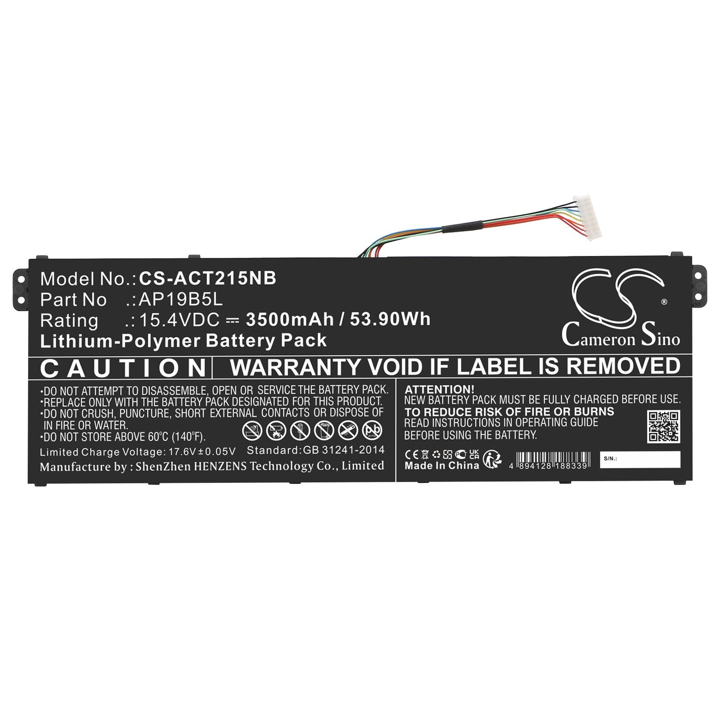 Replacement Battery for Acer Aspire 5 (A515-48M) – Notebook, Laptop – 3500mAh / 53.90Wh / 15.4V