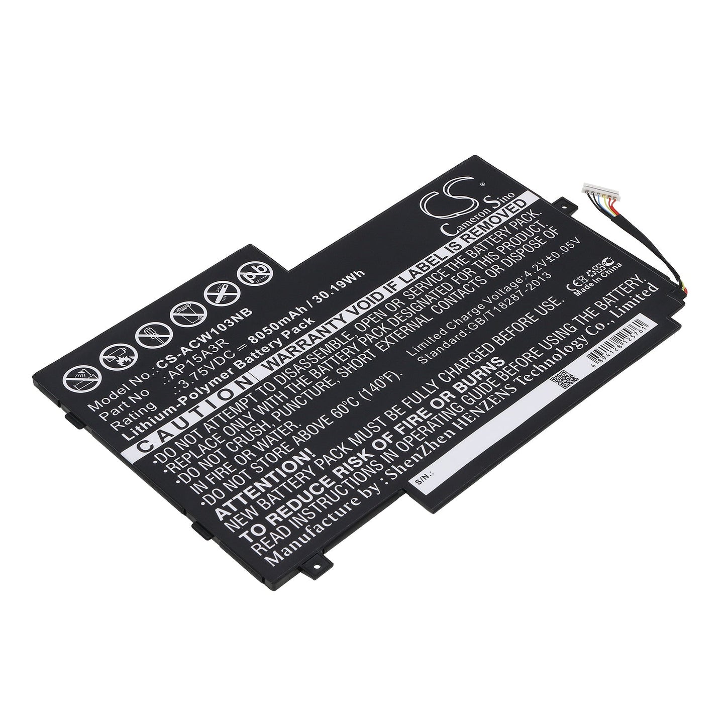 Replacement Battery for Acer Aspire Switch 10E – Notebook, Laptop – 8050mAh / 30.19Wh / 3.75V