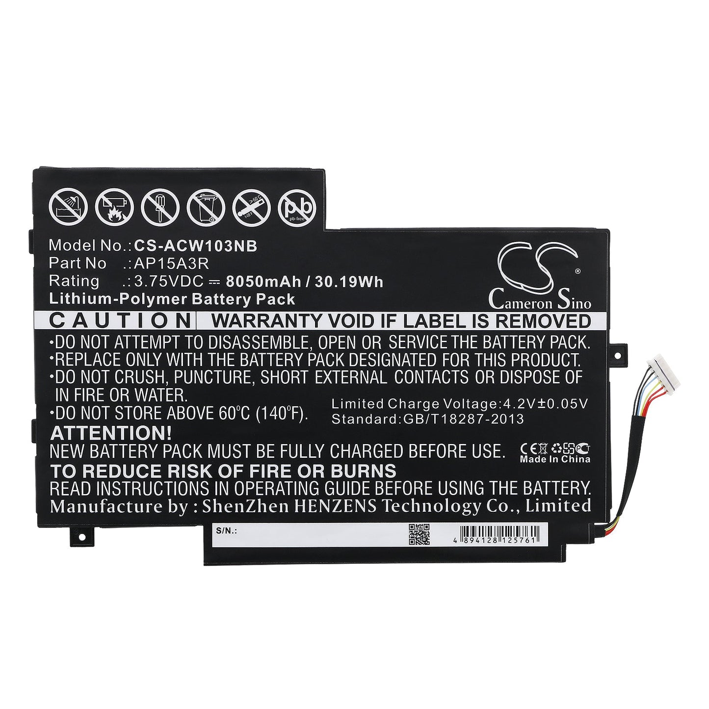 Replacement Battery for Acer Aspire Switch 10E – Notebook, Laptop – 8050mAh / 30.19Wh / 3.75V