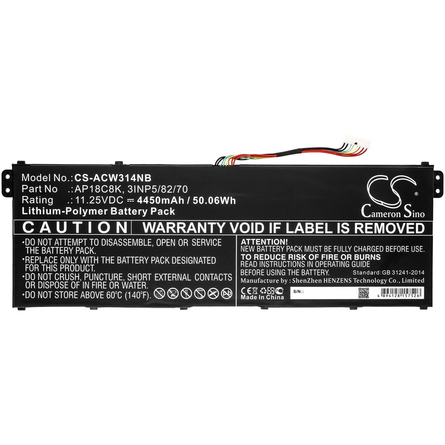 Replacement Battery for Acer Aspire 5 A514-52-58U3 – Notebook, Laptop – 4450mAh / 50.06Wh / 11.25V