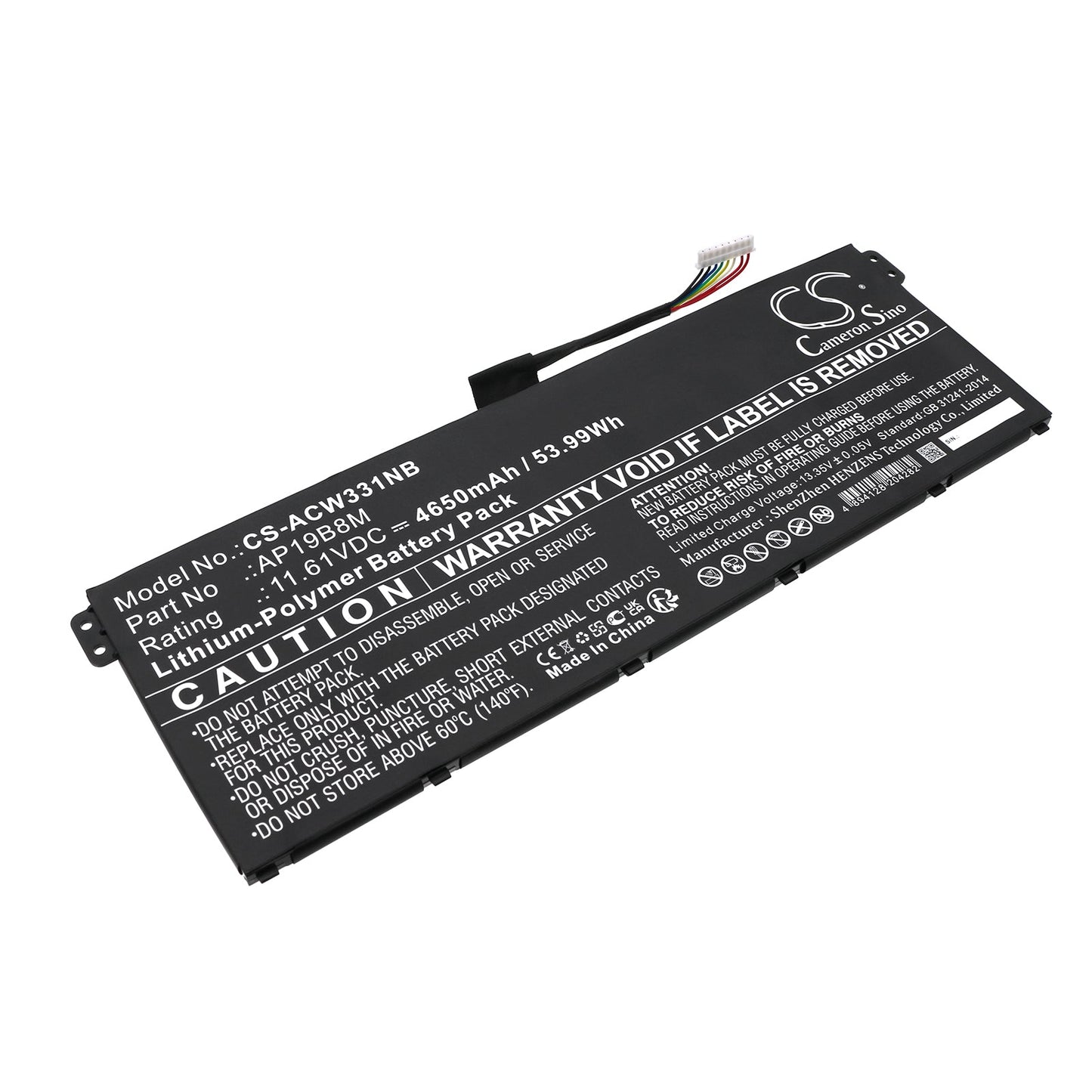 Replacement Battery for Acer Aspire Vero AV15-52 – Notebook, Laptop – 4650mAh / 53.99Wh / 11.61V