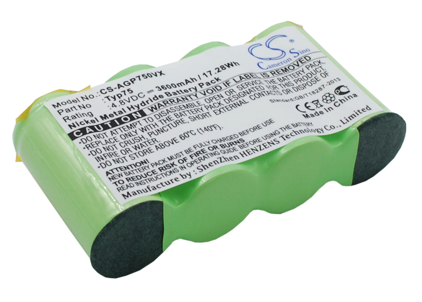 Replacement Battery for AEG AG64x – Vacuum – 3600mAh / 17.28Wh / 4.8V
