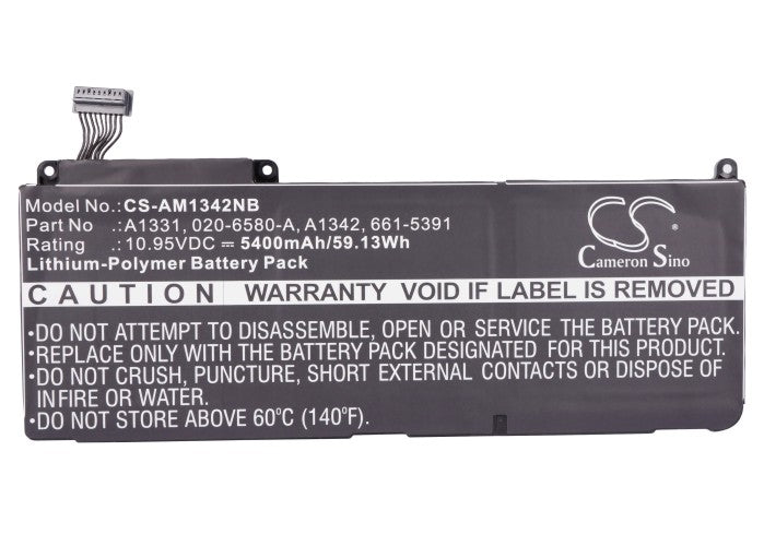 Replacement Battery for Apple MacBook 13" – Notebook, Laptop – 5400mAh / 59.13Wh / 10.95V