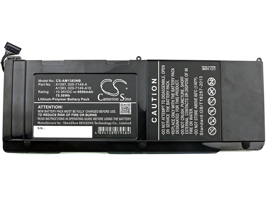 Replacement Battery for Apple MacBook Pro 17 – Notebook, Laptop – 6900mAh / 75.56Wh / 10.95V