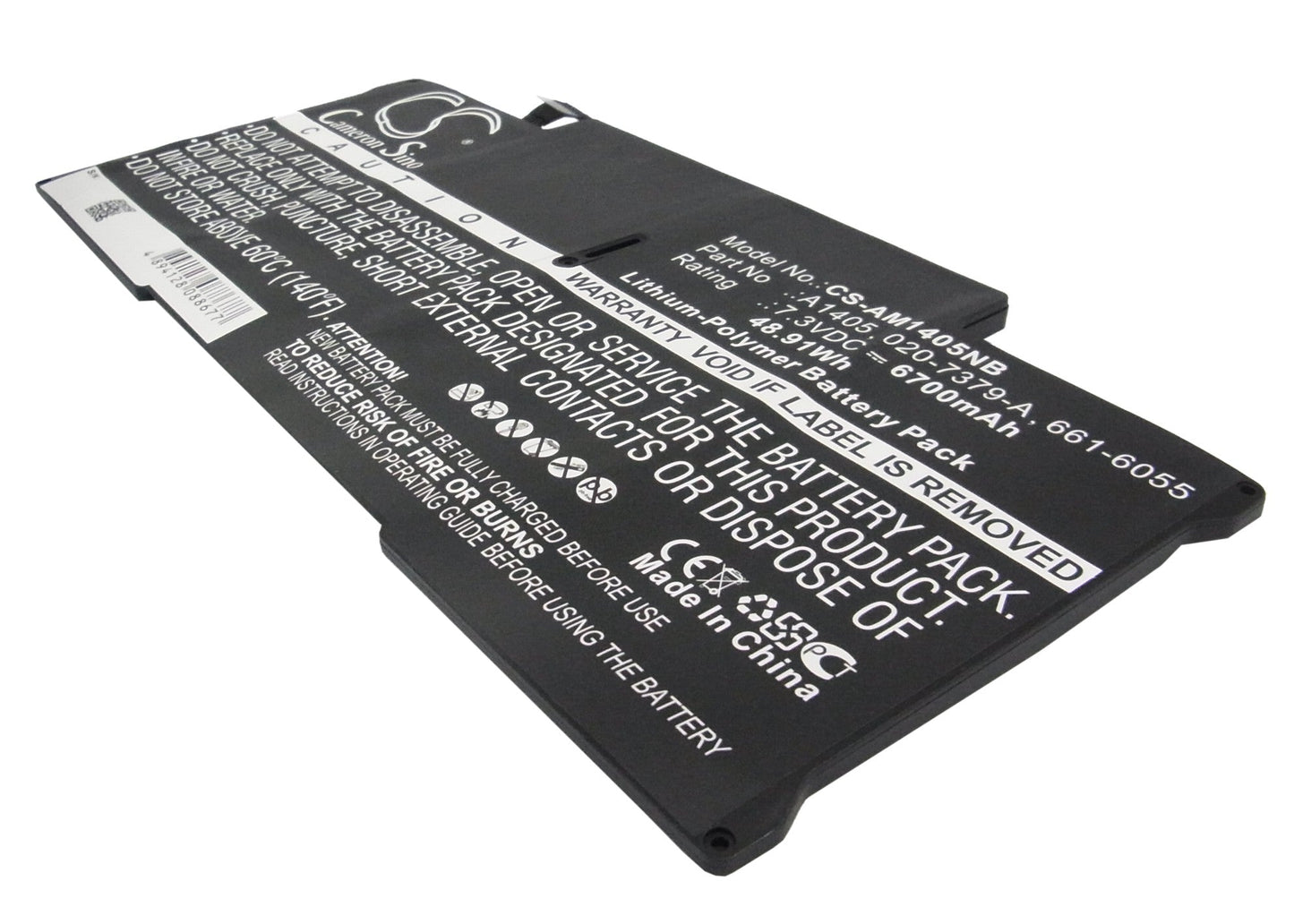 Replacement Battery for Apple A1466 – Notebook, Laptop – 6700mAh / 48.91Wh / 7.3V