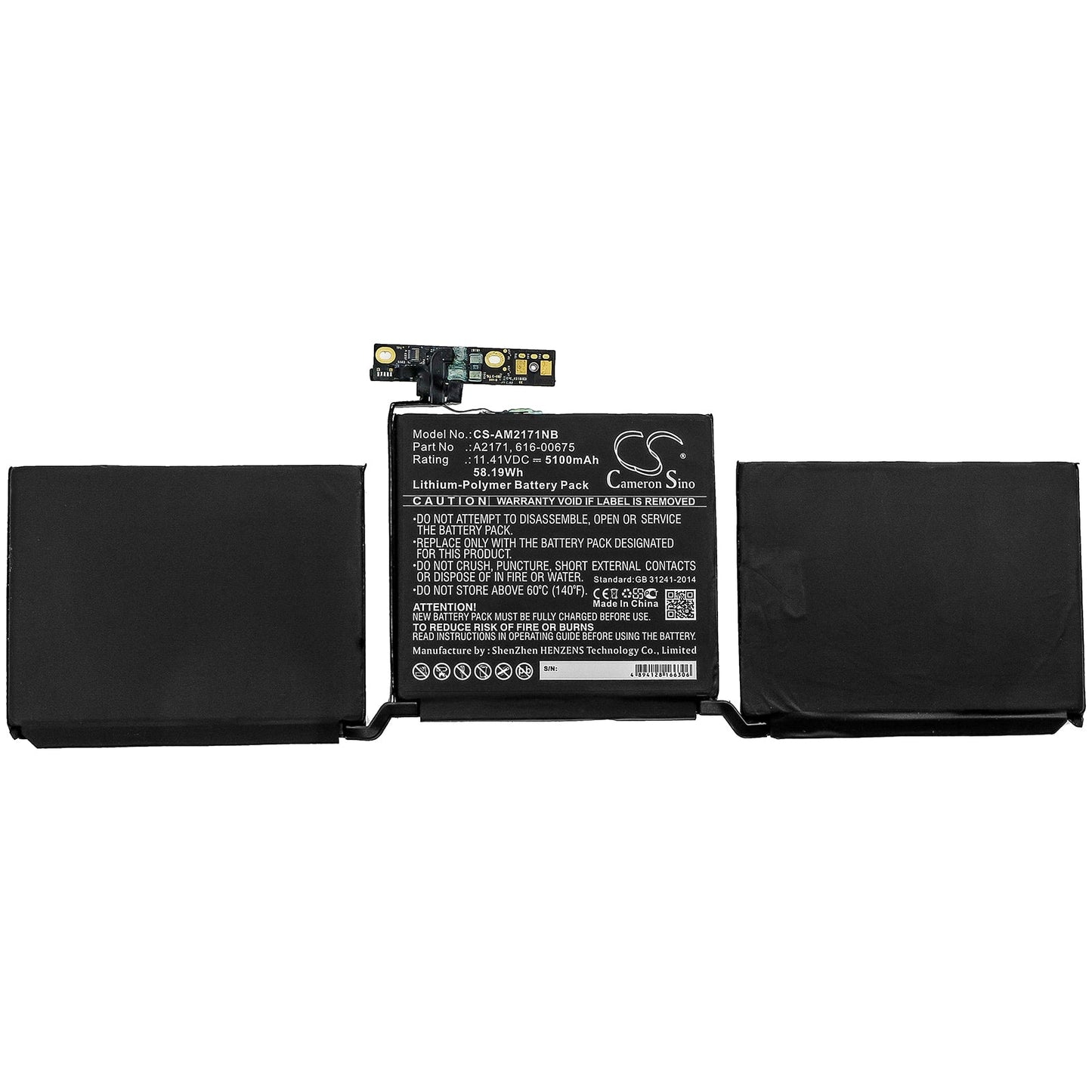 Replacement Battery for Apple MacBook Pro 13 Inch Two Thunde – Notebook, Laptop – 5100mAh / 58.19Wh / 11.41V