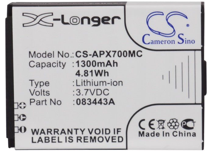Replacement Battery for Actionpro ISAW A1 – Camera – 1300mAh / 4.81Wh / 3.7V
