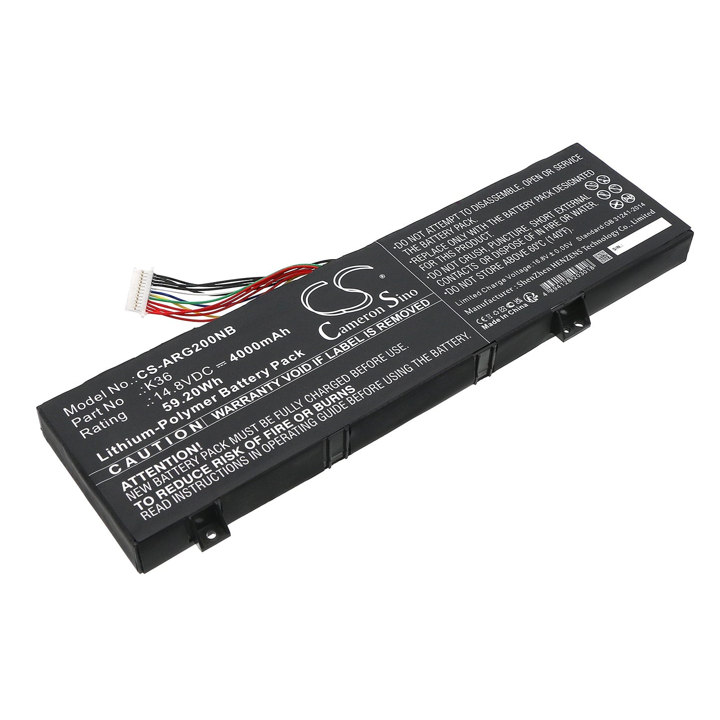 Replacement Battery for Vulcan FIREYING V5 – Notebook, Laptop – 4000mAh / 59.20Wh / 14.8V