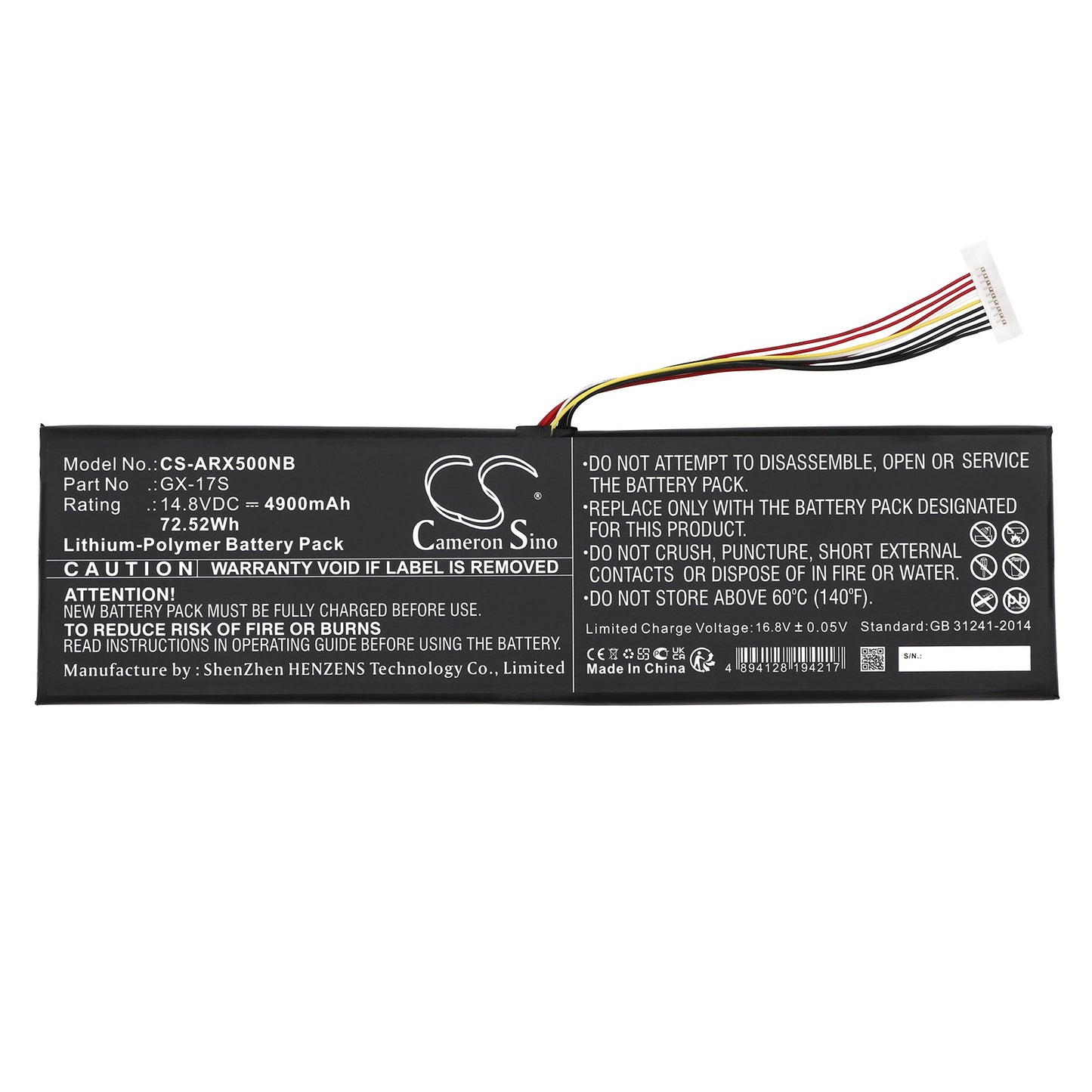 Replacement Battery for Aorus X3 Plus v3 – Notebook, Laptop – 4900mAh / 72.52Wh / 14.8V