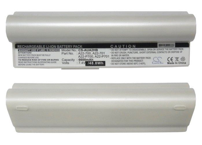 Replacement Battery for Asus Eee PC 2G Linux – Notebook, Laptop – 6600mAh / 7.4V