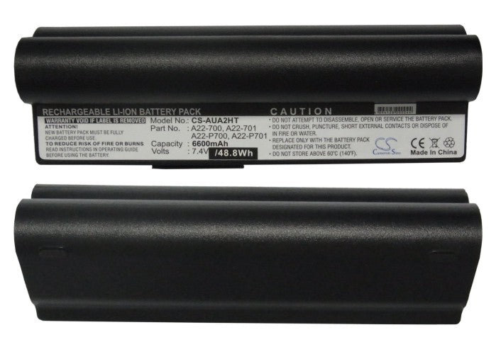 Replacement Battery for Asus Eee PC 2G Linux – Notebook, Laptop – 6600mAh / 7.4V