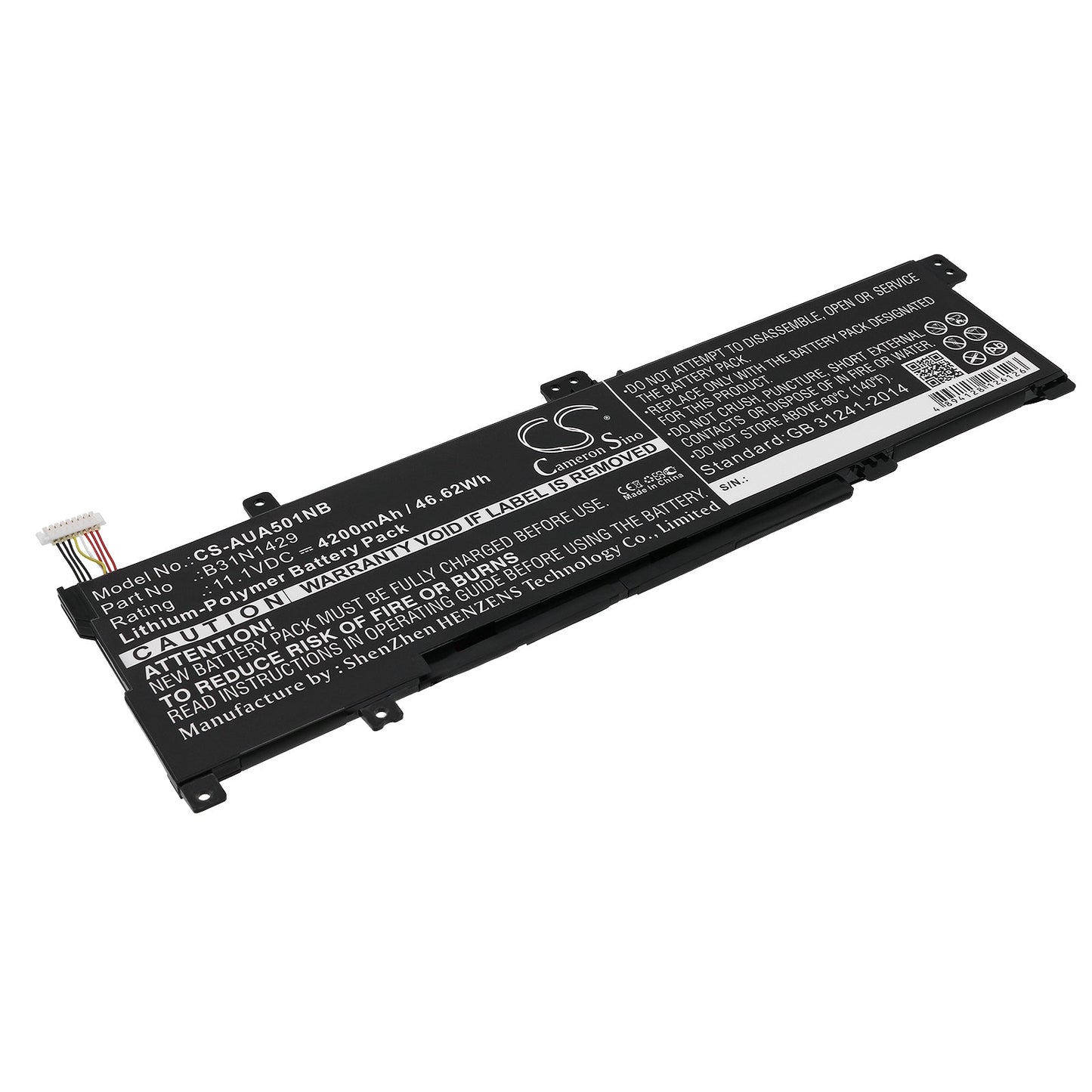 Replacement Battery for Asus A501C1-Z1-C10 – Notebook, Laptop – 4200mAh / 46.62Wh / 11.1V