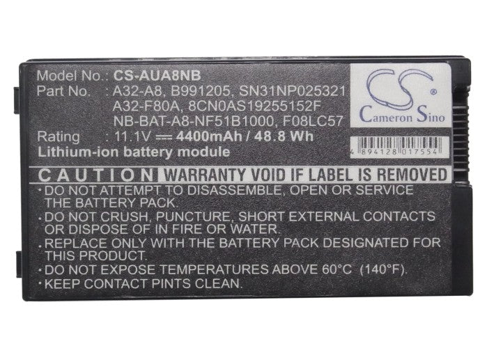 Replacement Battery for Asus A8 – Notebook, Laptop – 4400mAh/48.84Wh / 11.1V