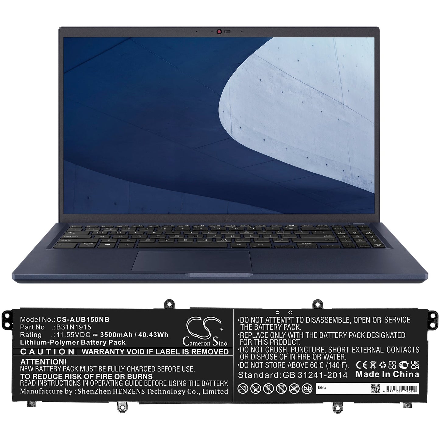 Replacement Battery for Asus BR1100CKA – Notebook, Laptop – 3500mAh / 40.43Wh / 11.55V
