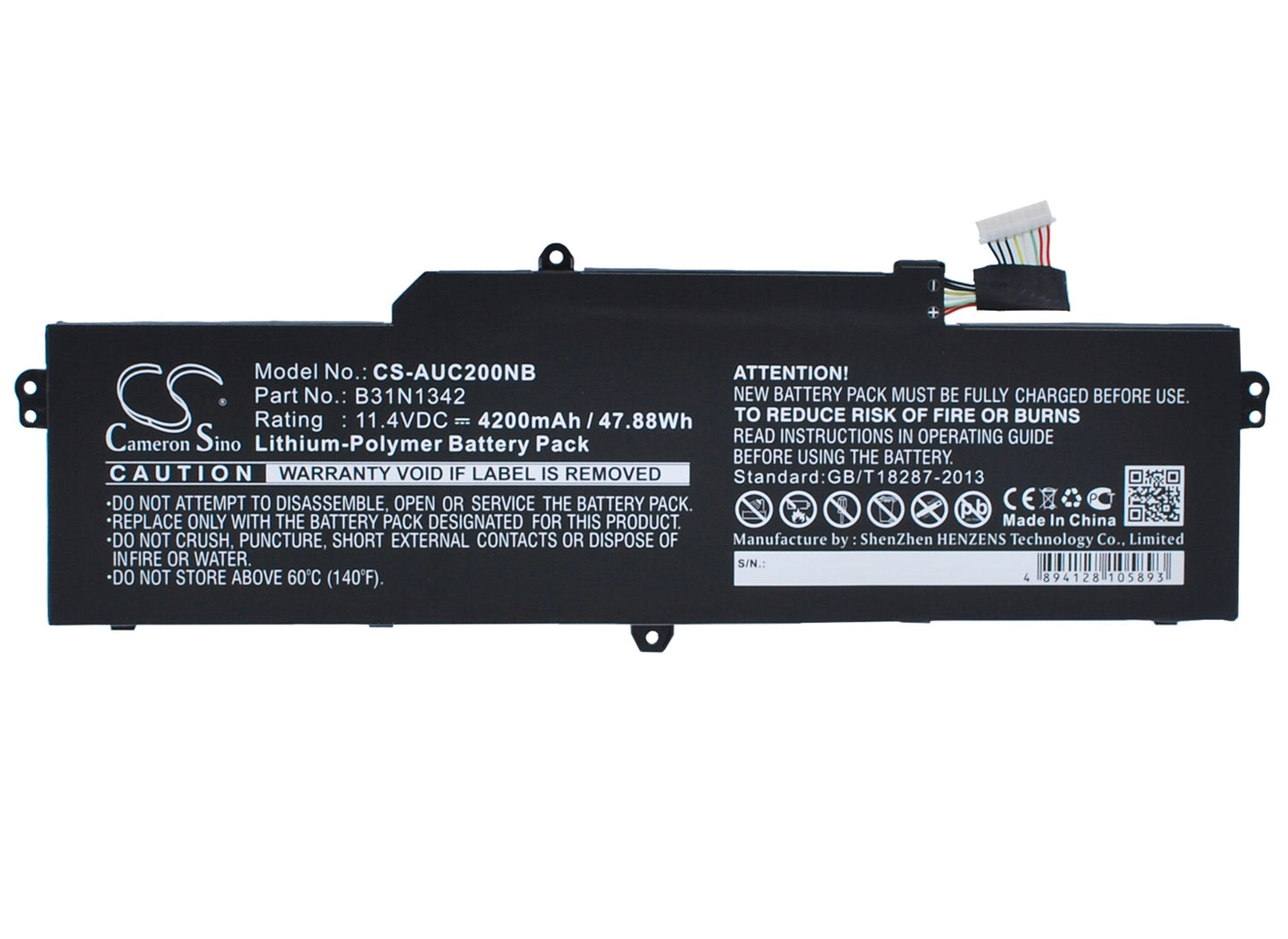 Replacement Battery for Asus C200MA-DS01 – Notebook, Laptop – 4200mAh / 47.88Wh / 11.4V