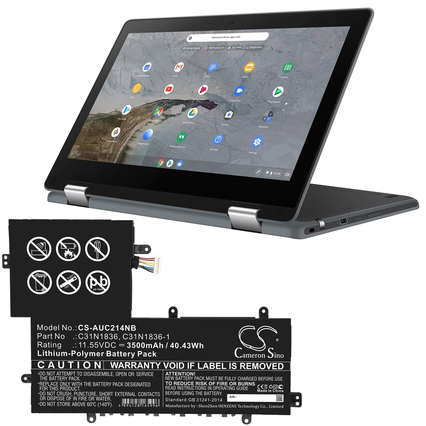Replacement Battery for Asus C204MA-1A – Notebook, Laptop – 3500mAh / 40.43Wh / 11.55V