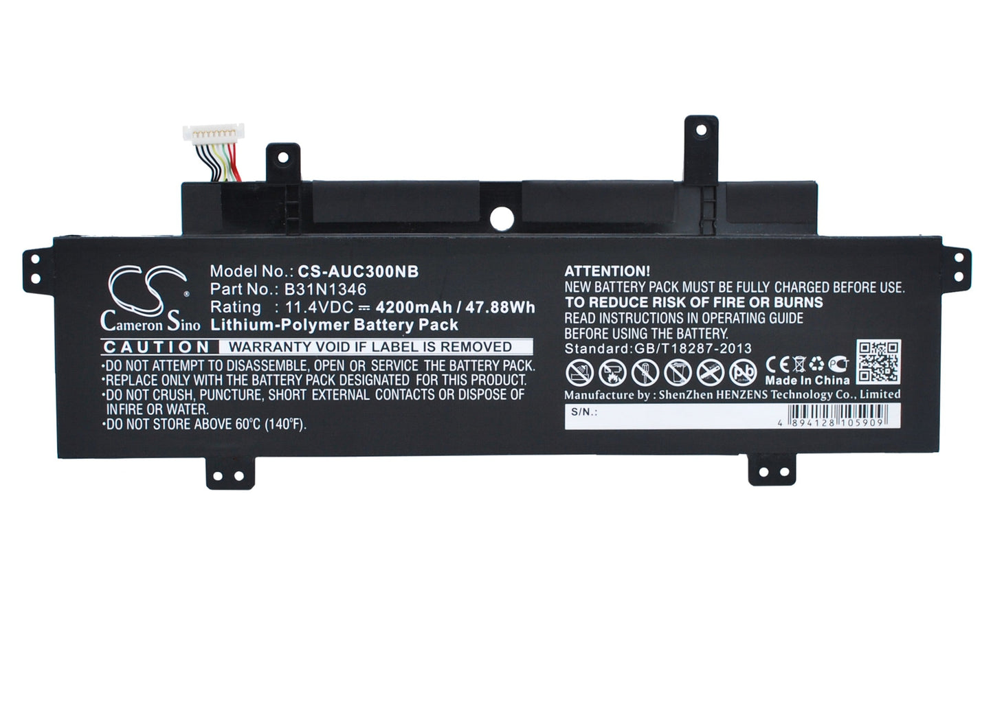 Replacement Battery for Asus C300MA_C-2A – Notebook, Laptop – 4200mAh / 47.88Wh / 11.4V