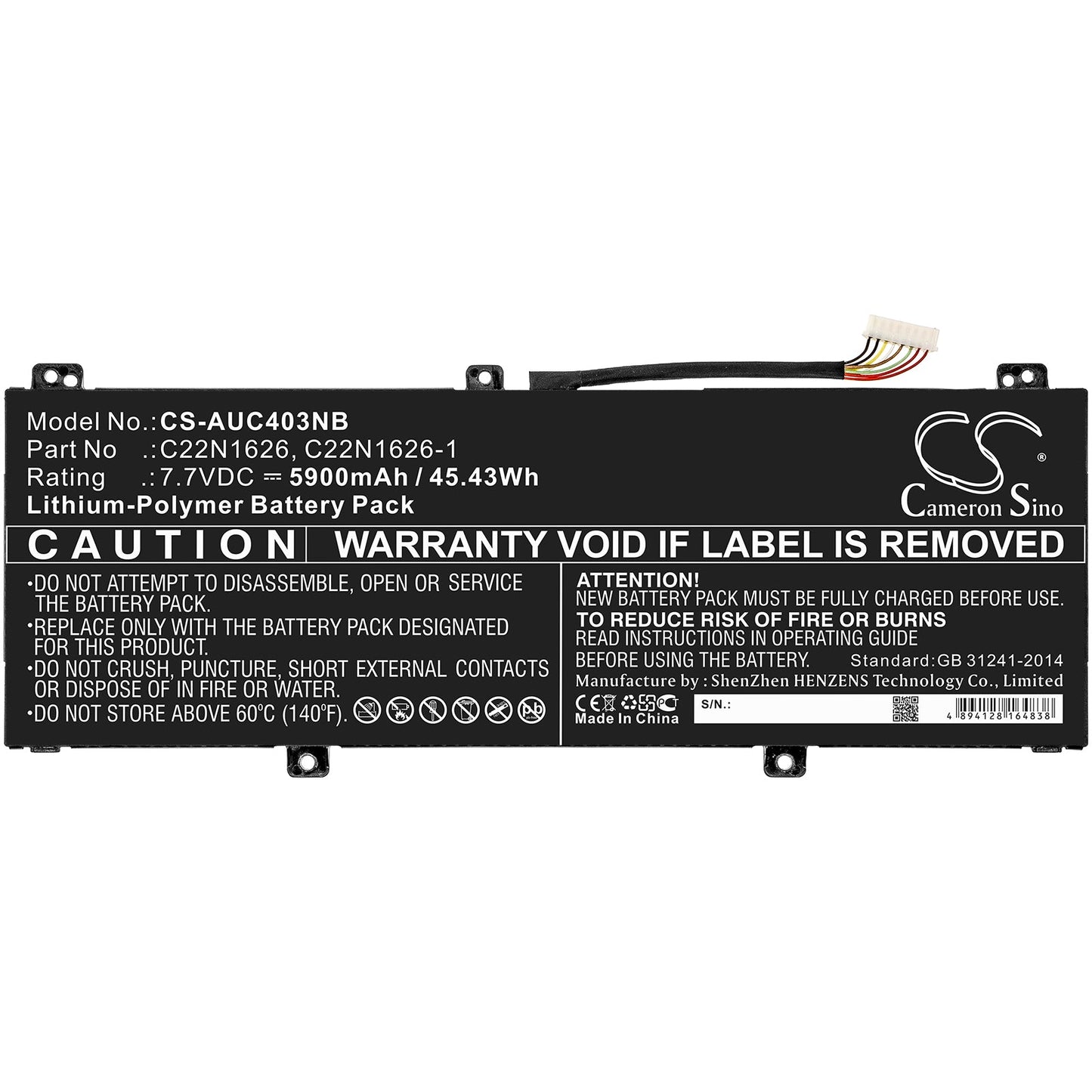 Replacement Battery for Asus C213NA – Notebook, Laptop – 5900mAh / 45.43Wh / 7.7V