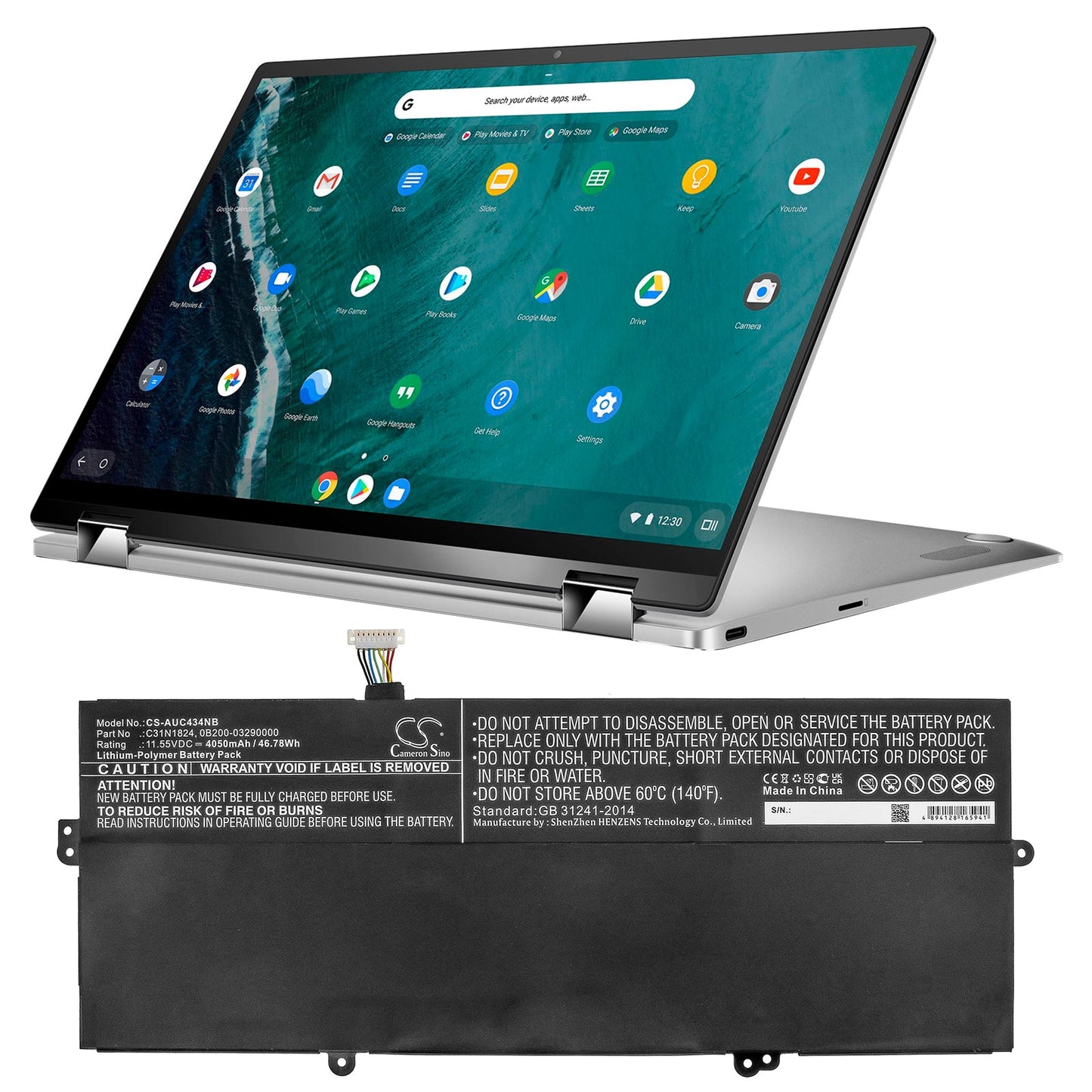 Replacement Battery for Asus C434TA – Notebook, Laptop – 4050mAh / 46.78Wh / 11.55V