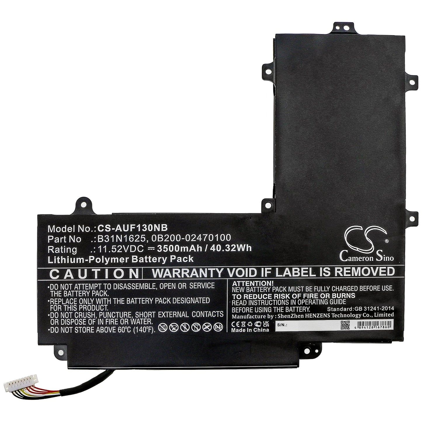 Replacement Battery for Asus TP203MAH – Notebook, Laptop – 3500mAh / 40.32Wh / 11.52V