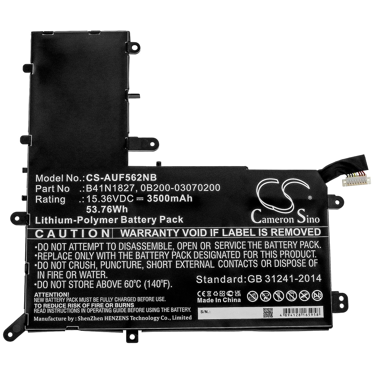 Replacement Battery for Asus UX562FA – Notebook, Laptop – 3500mAh / 53.76Wh / 15.36V