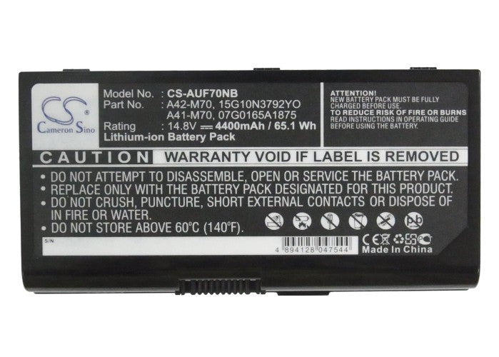 Replacement Battery for Asus F70 – Notebook, Laptop – 4400mAh / 65.12Wh / 14.8V