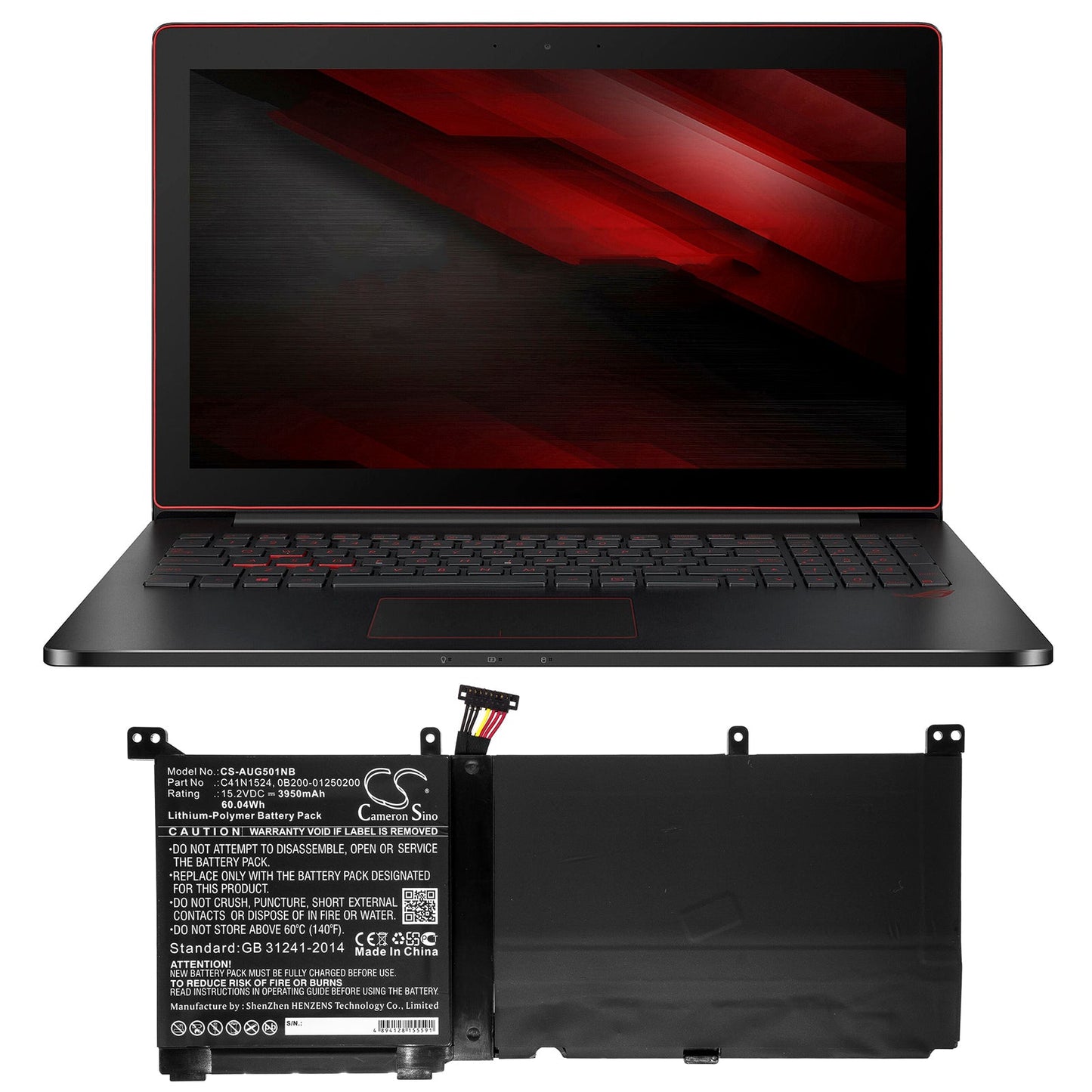 Replacement Battery for Asus N501VW-2B – Notebook, Laptop – 3950mAh / 60.04Wh / 15.2V