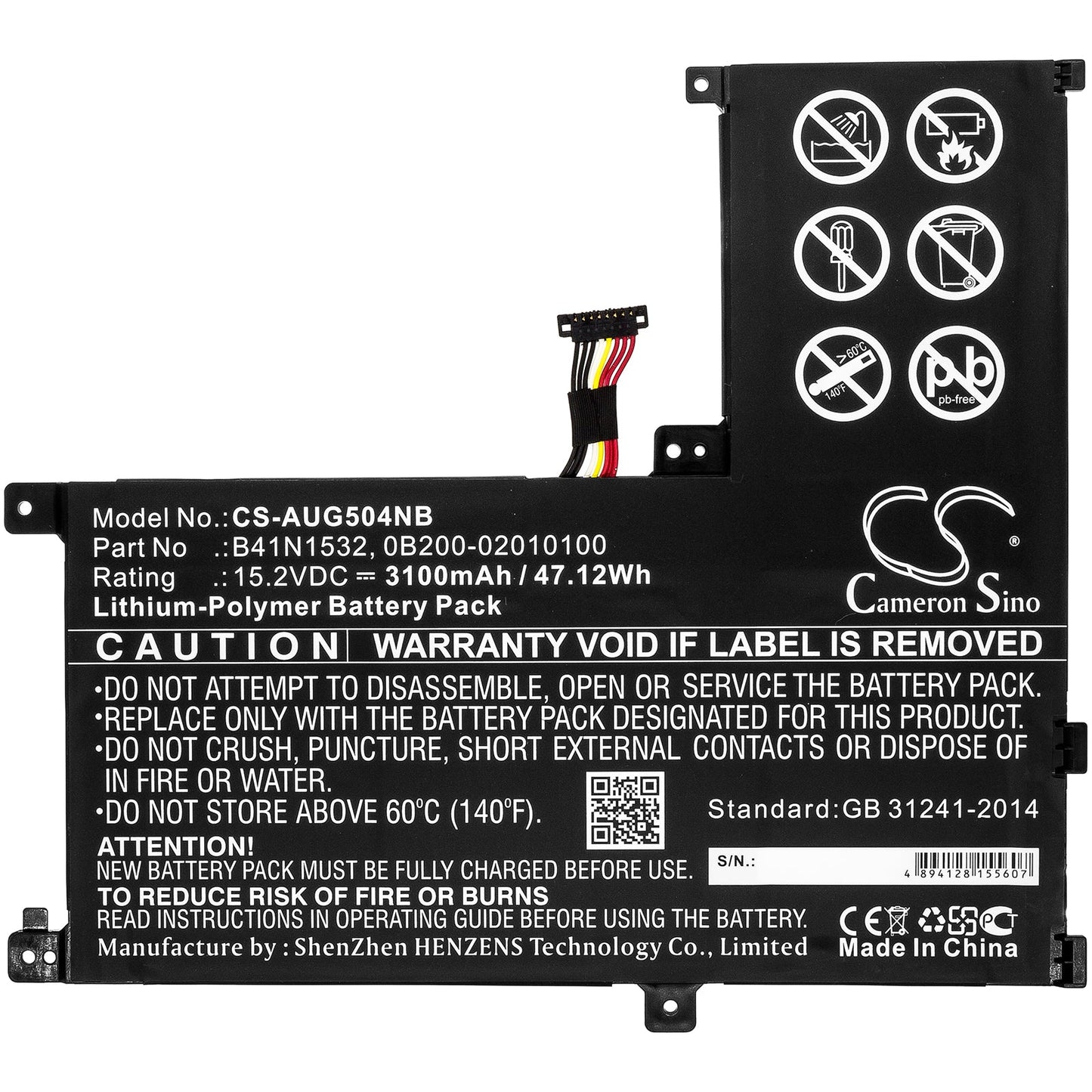 Replacement Battery for Asus Q504U – Notebook, Laptop – 3100mAh / 47.12Wh / 15.2V