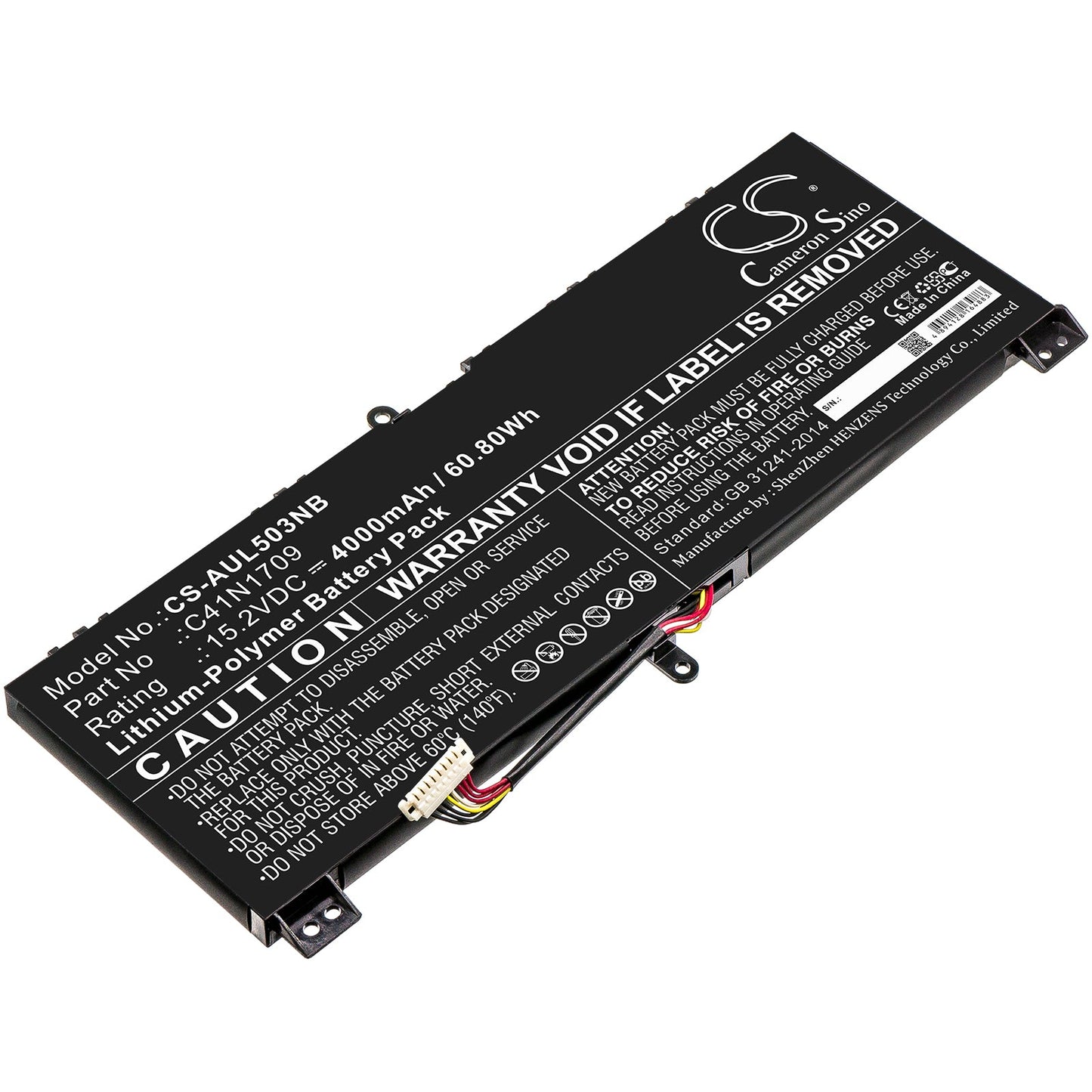 Replacement Battery for Asus GL503VS – Notebook, Laptop – 4000mAh / 60.80Wh / 15.2V
