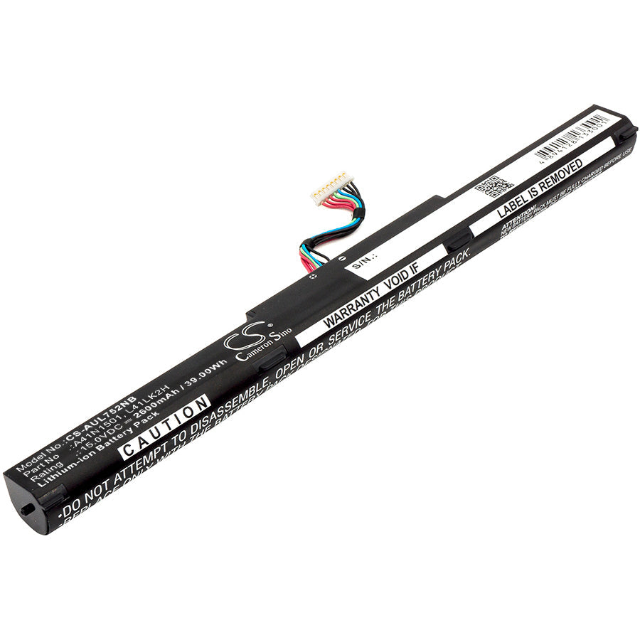 Replacement Battery for Asus GL752JW – Notebook, Laptop – 2600mAh / 39.00Wh / 15.0V