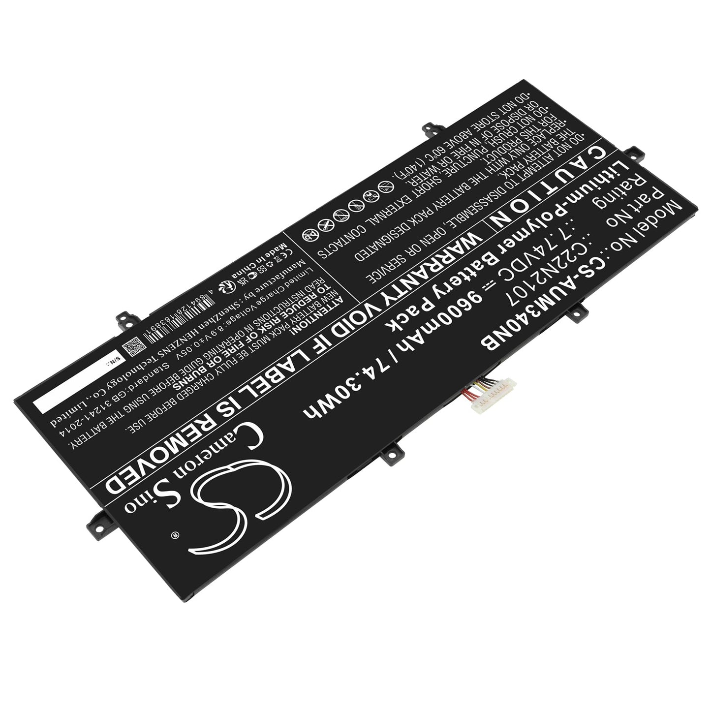 Replacement Battery for Asus Zenbook 14 2022 UX4302ZA – Notebook, Laptop – 9600mAh / 74.30Wh / 7.74V