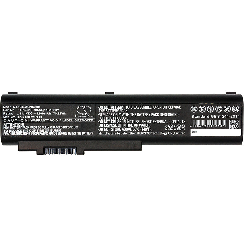 Replacement Battery for Asus N50 – Notebook, Laptop – 7200mAh / 79.92Wh / 11.1V