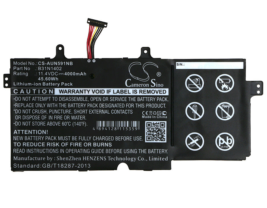 Replacement Battery for Asus 51LN-BBI706 – Notebook, Laptop – 4000mAh / 45.60Wh / 11.4V