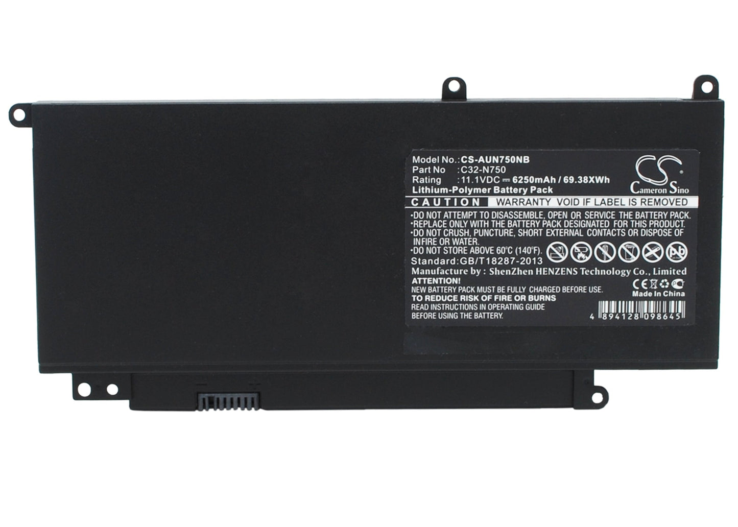 Replacement Battery for Asus N750 – Notebook, Laptop – 6250mAh / 69.38Wh / 11.1V