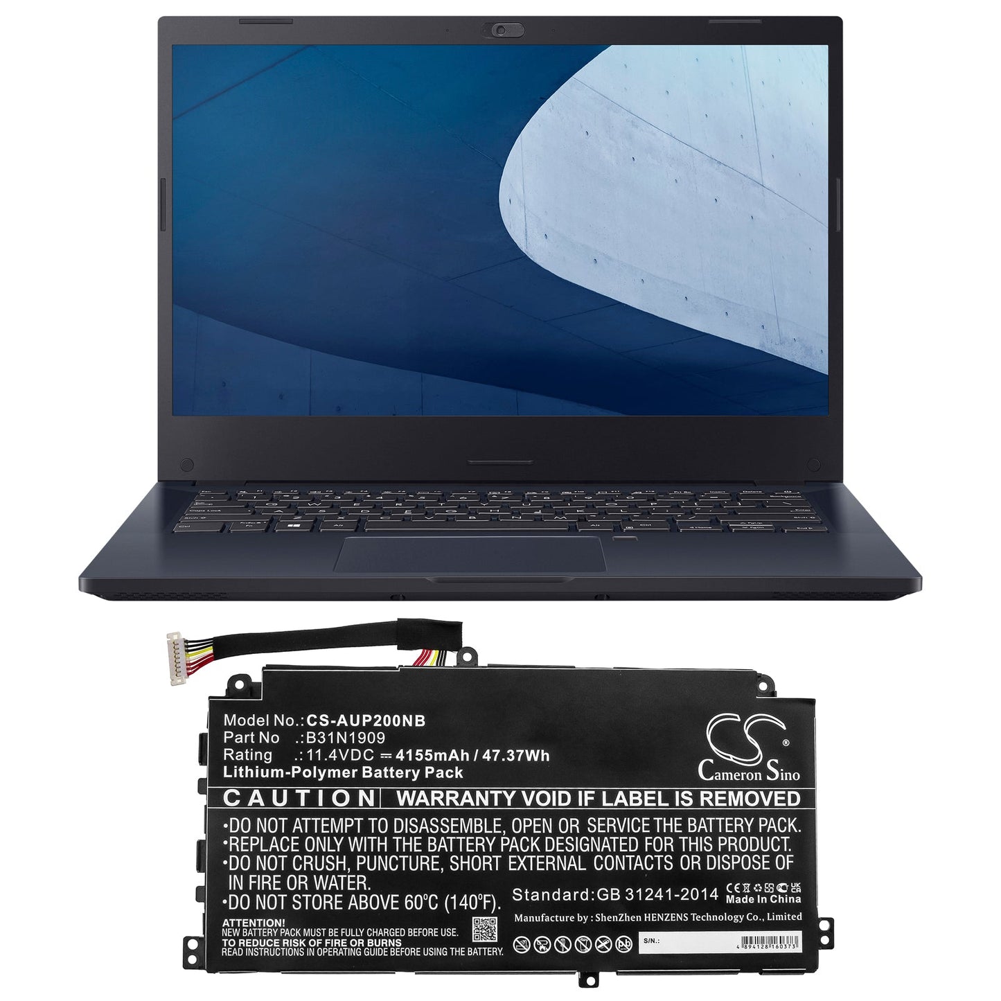 Replacement Battery for Asus ExpertBook P2 P2451 – Notebook, Laptop – 4155mAh / 47.37Wh / 11.4V