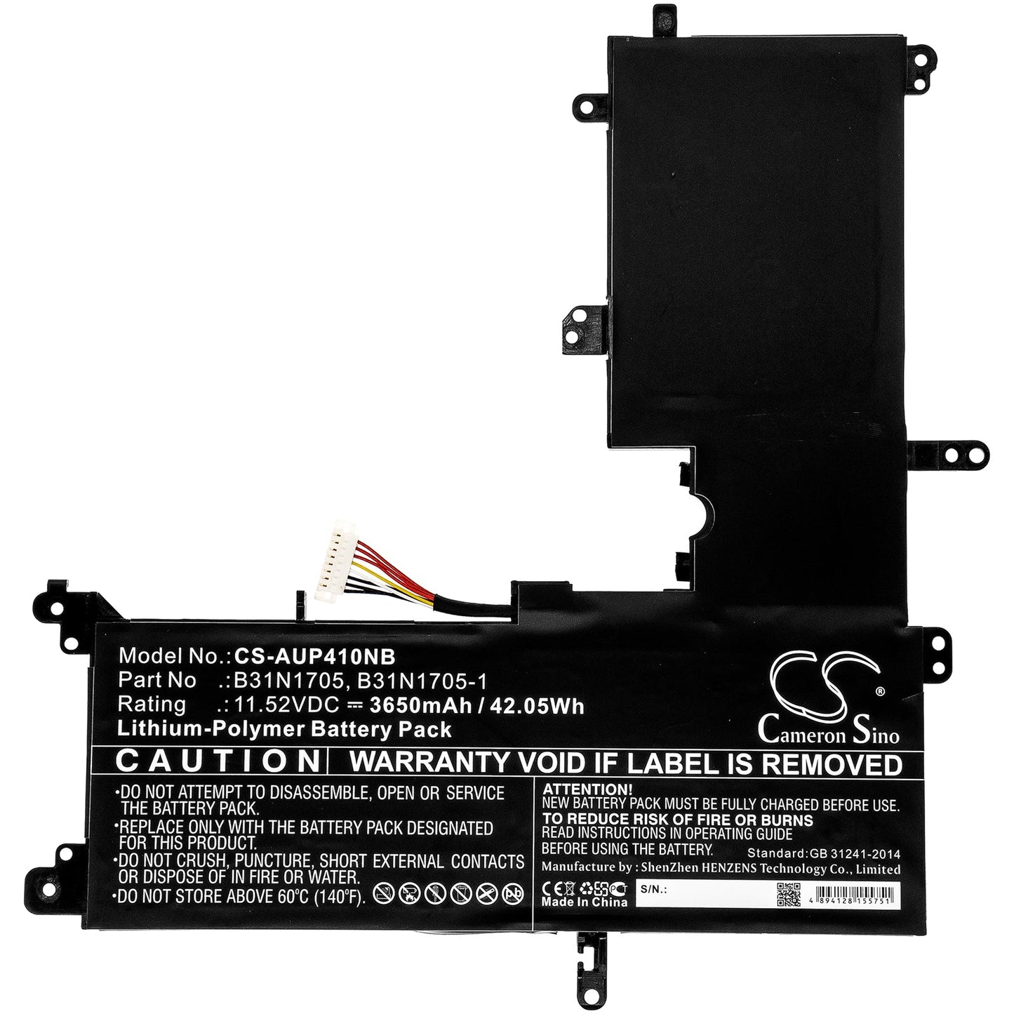 Replacement Battery for Asus Q405UA – Notebook, Laptop – 3650mAh / 42.05Wh / 11.52V