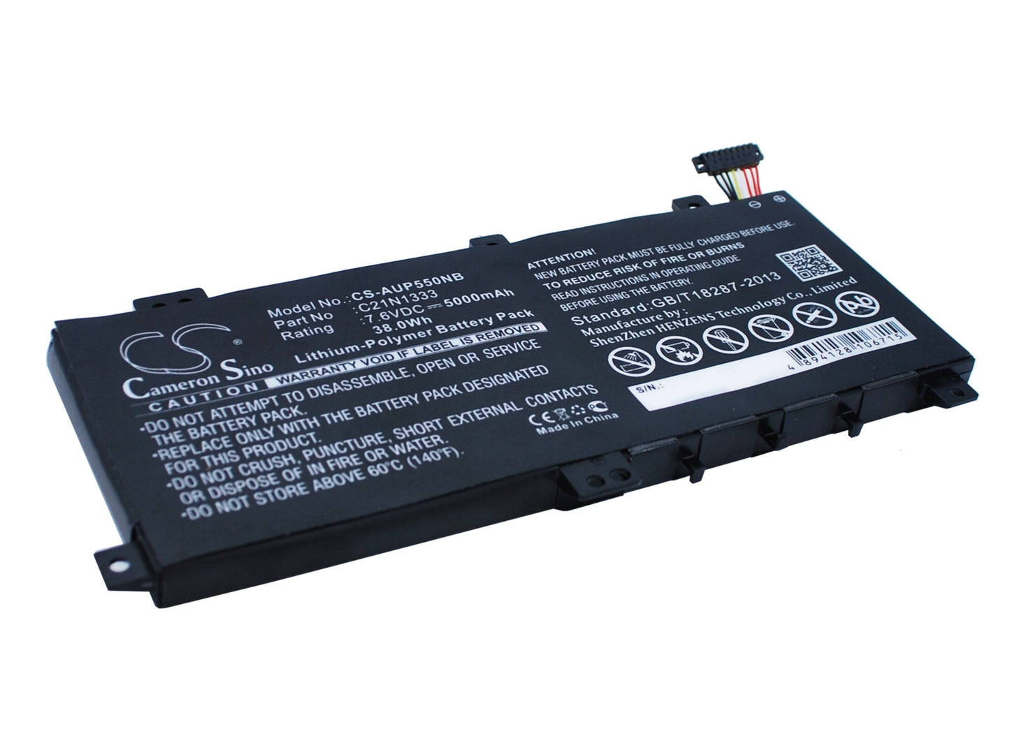 Replacement Battery for Asus J550LA – Notebook, Laptop – 5000mAh / 38.00Wh / 7.6V