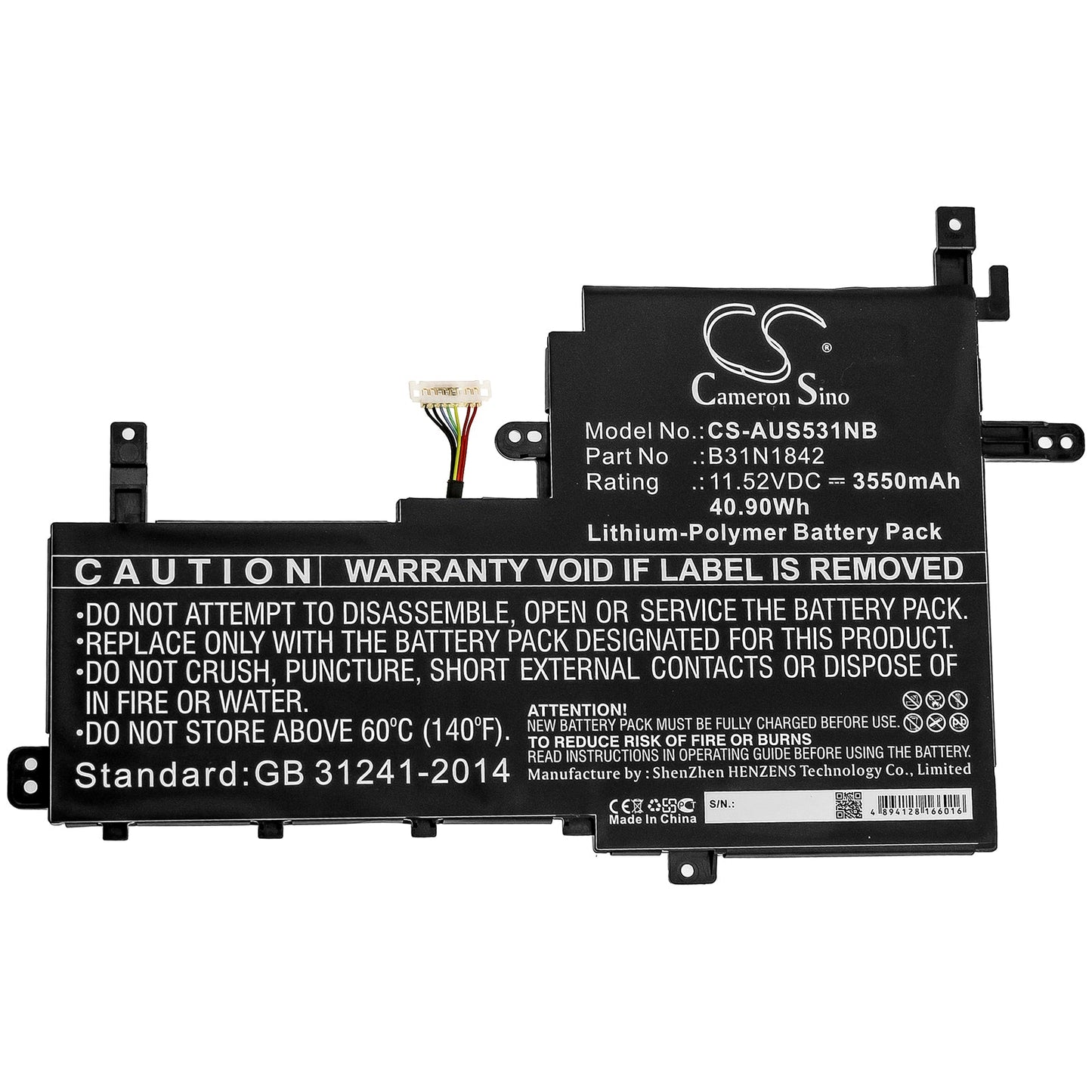 Replacement Battery for Asus K531FA – Notebook, Laptop – 3550mAh / 40.90Wh / 11.52V