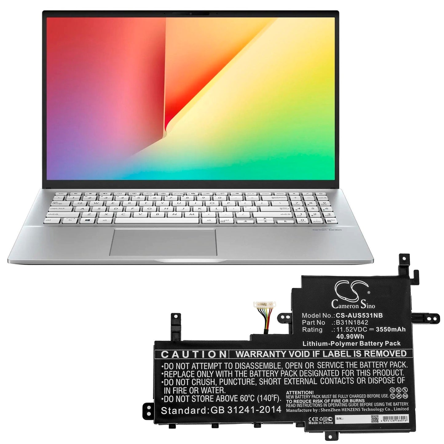 Replacement Battery for Asus K531FA – Notebook, Laptop – 3550mAh / 40.90Wh / 11.52V