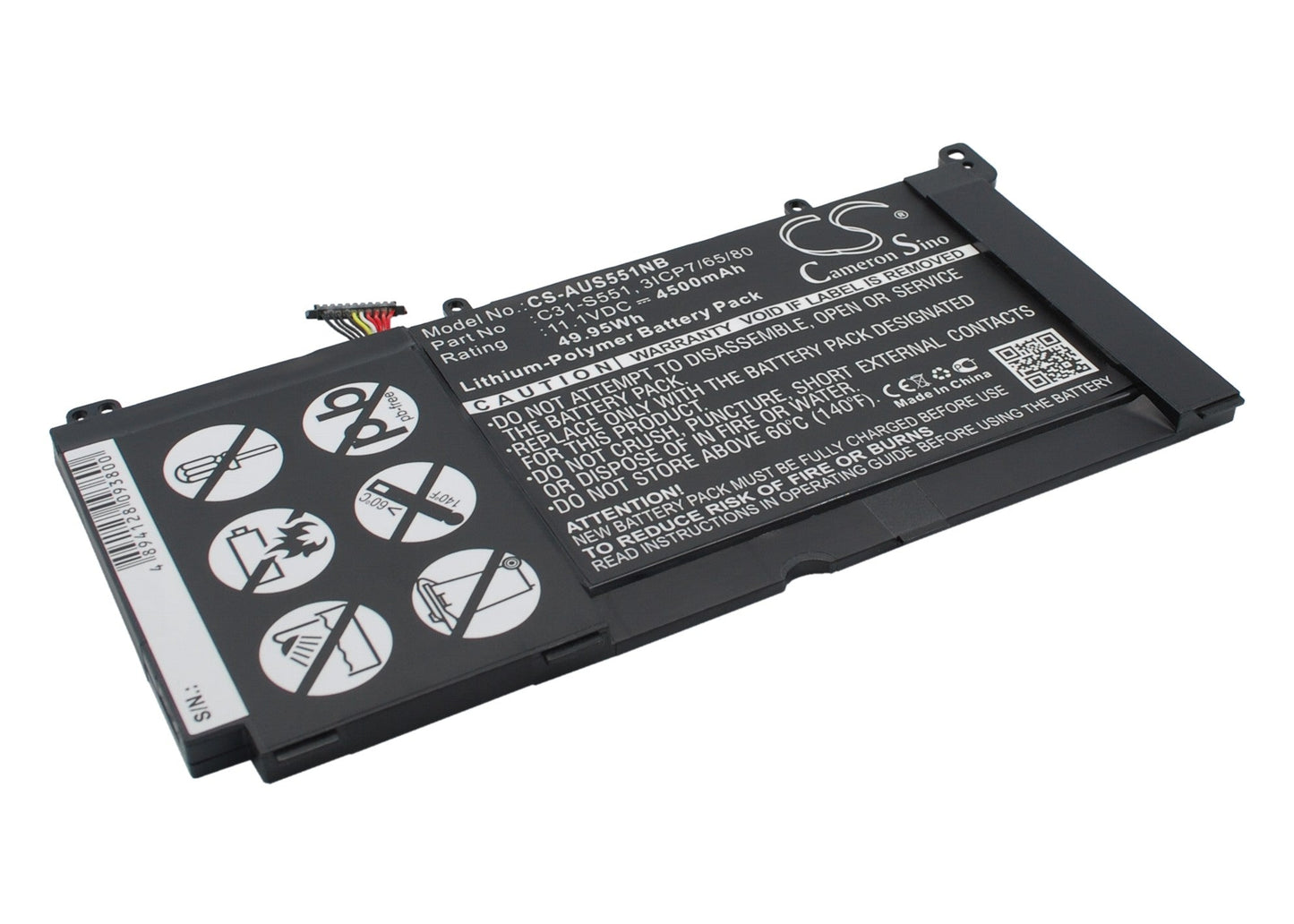 Replacement Battery for Asus S551L – Notebook, Laptop – 4500mAh / 49.95Wh / 11.1V