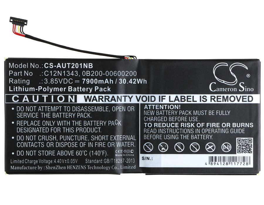 Replacement Battery for Asus Transformer Book TX201LAF – Notebook, Laptop – 7900mAh / 30.42Wh / 3.85V