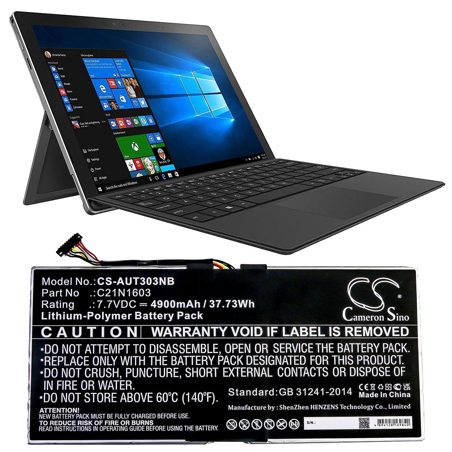 Replacement Battery for Asus B9440UA – Notebook, Laptop – 4900mAh / 37.73Wh / 7.7V