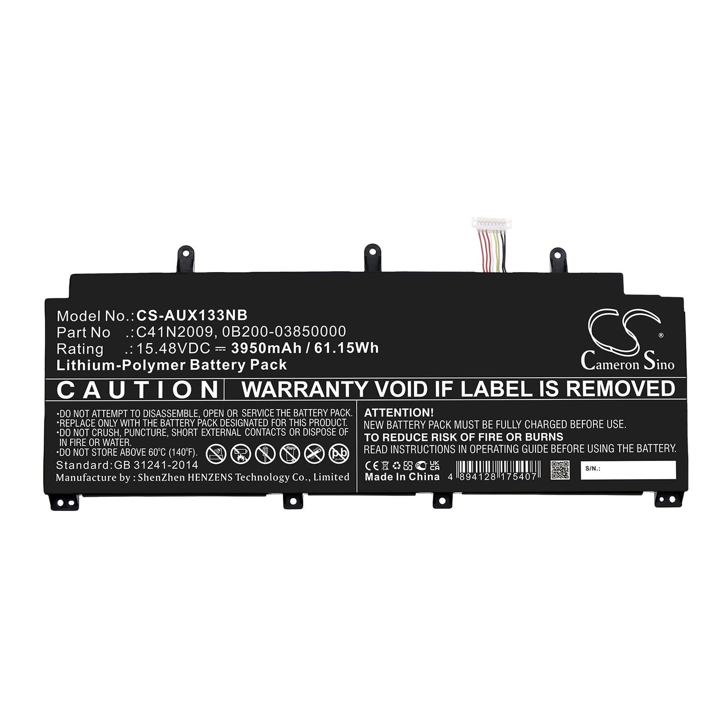 Replacement Battery for Asus ROG Flow GV301QE – Notebook, Laptop – 3950mAh / 61.15Wh / 15.48V
