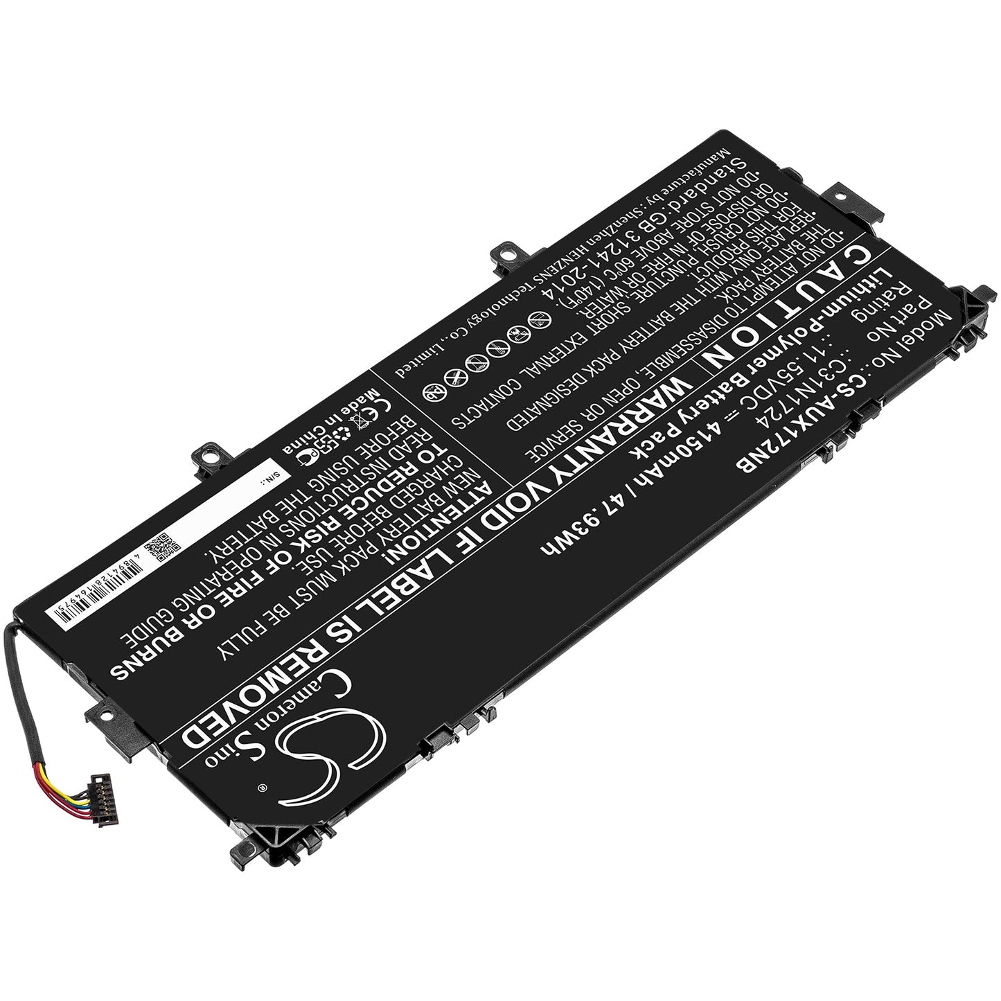 Replacement Battery for Asus U3100FAL – Notebook, Laptop – 4150mAh / 47.93Wh / 11.55V