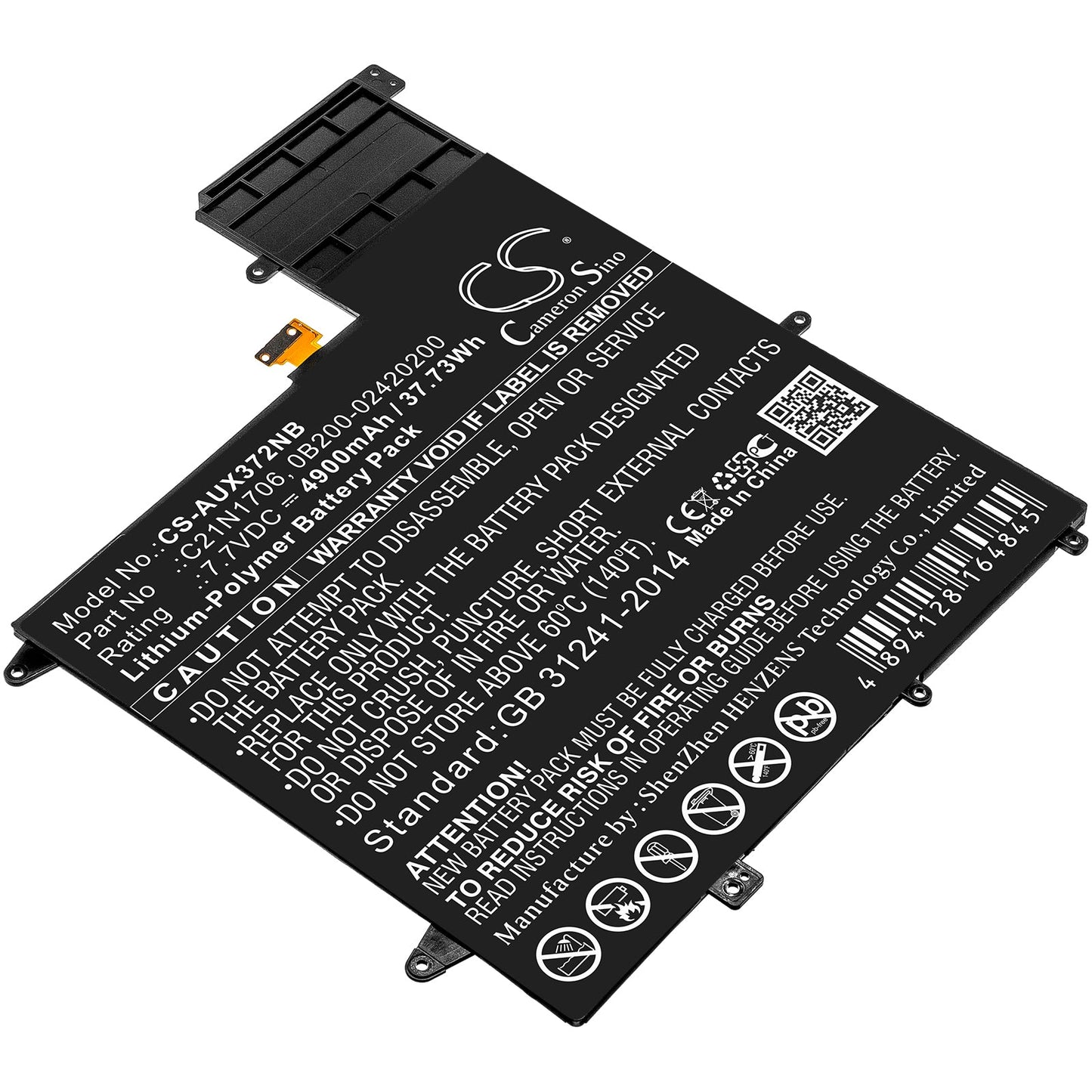 Replacement Battery for Asus UX370F – Notebook, Laptop – 4900mAh / 37.73Wh / 7.7V