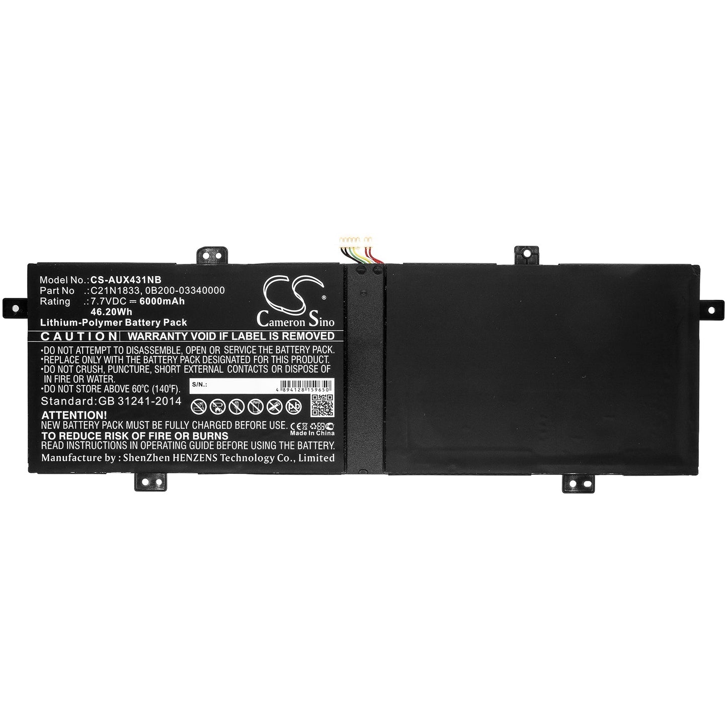 Replacement Battery for Asus BX431FA – Notebook, Laptop – 6000mAh / 46.20Wh / 7.7V