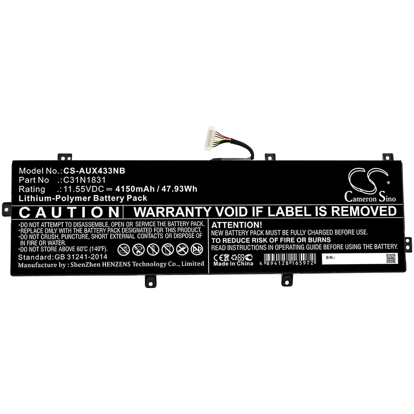 Replacement Battery for Asus P3540FA – Notebook, Laptop – 4150mAh / 47.93Wh / 11.55V