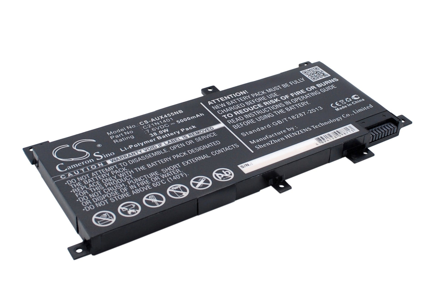 Replacement Battery for Asus A455LA – Notebook, Laptop – 5000mAh / 38.00Wh / 7.6V