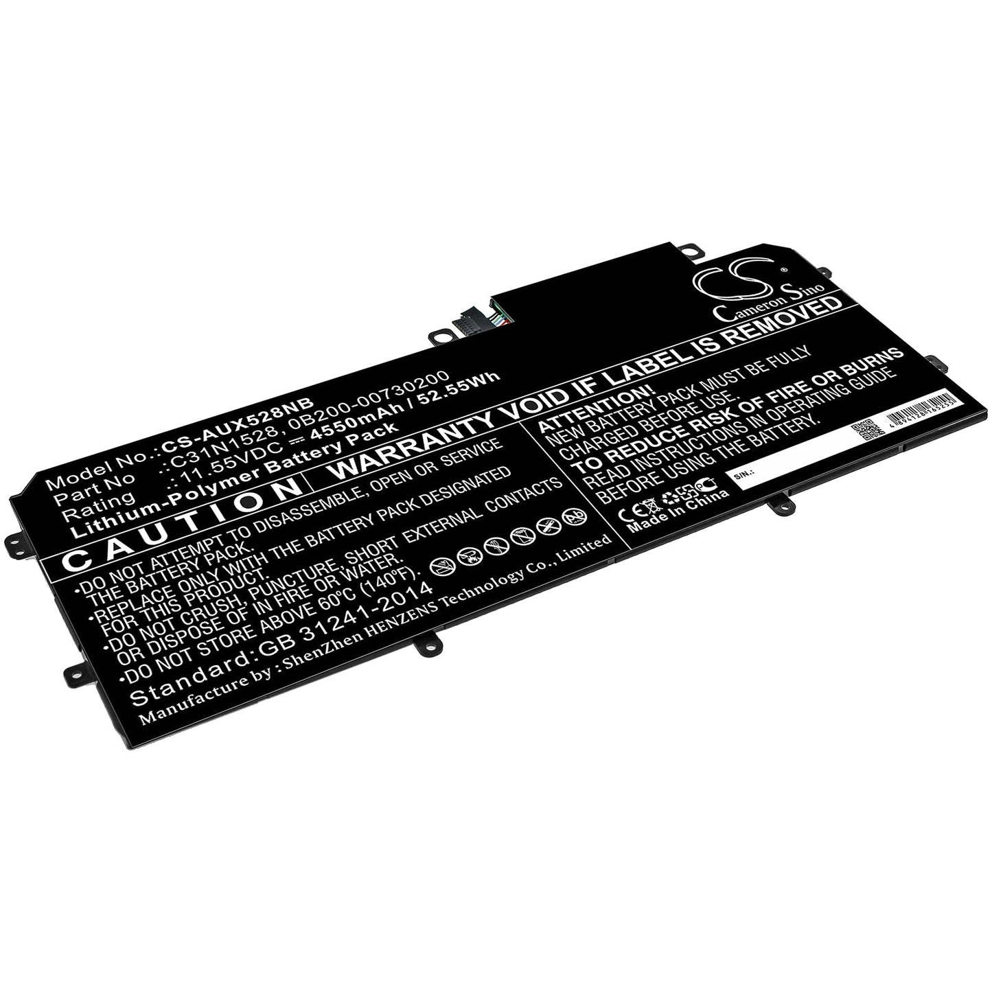 Replacement Battery for Asus Q324CA – Notebook, Laptop – 4550mAh / 52.55Wh / 11.55V