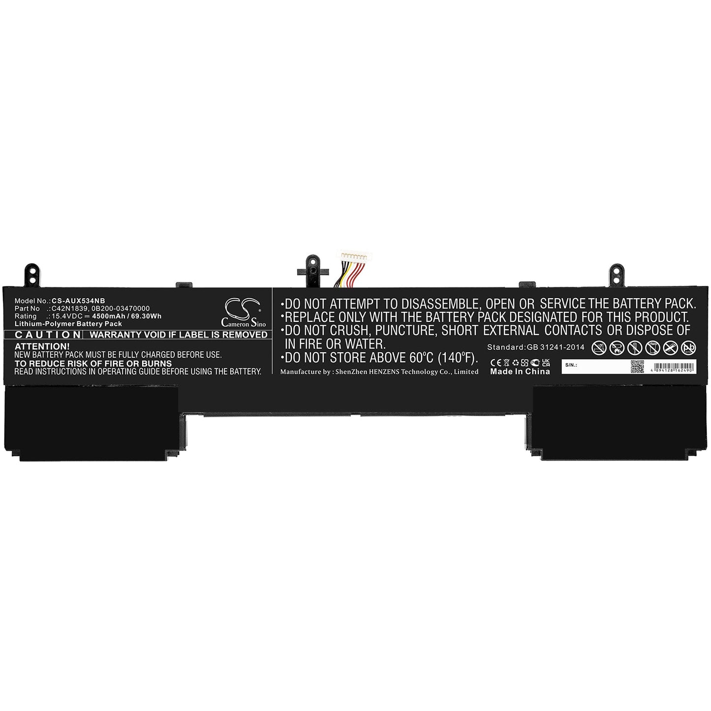Replacement Battery for Asus UX534FA – Notebook, Laptop – 4500mAh / 69.30Wh / 15.4V